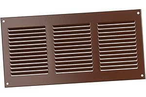 EUROPLAST 300x150mm Kratka wentylacyjna z moskitierą - Metalowe kratki wentylacyjne - stal, brązowa