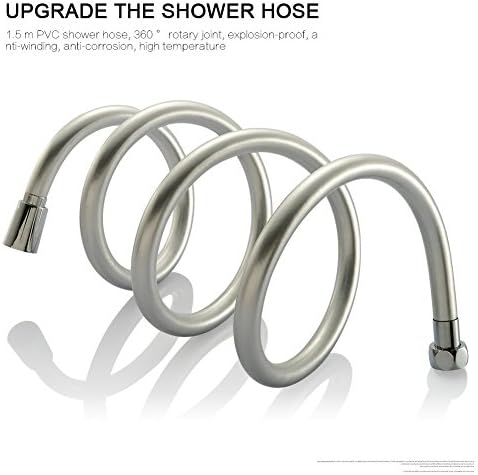 S R SUNRIE Anti-Kink Smooth Plastic Shower Hose 1500mm Silver Chrome SRSH001