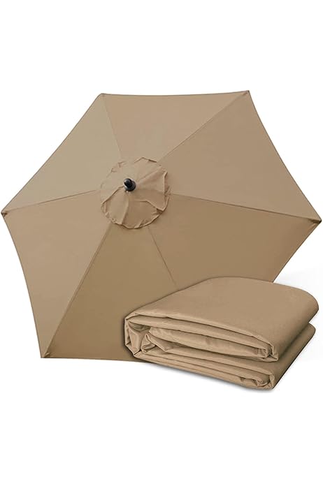 Telo Di Ricambio Per Ombrellone 6/8 Stecche - Copertura UV 50+, Impermeabile, Per Giardino E Piscina