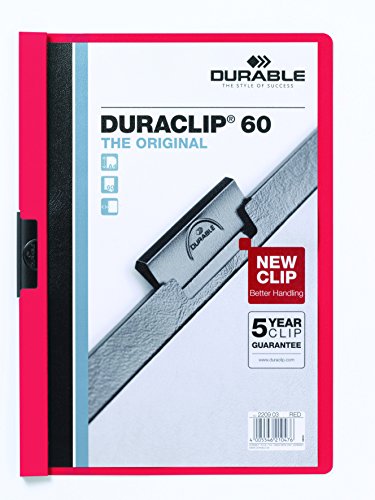 Durable Duraclip - Carpeta  60 hojas  A4  color rojo