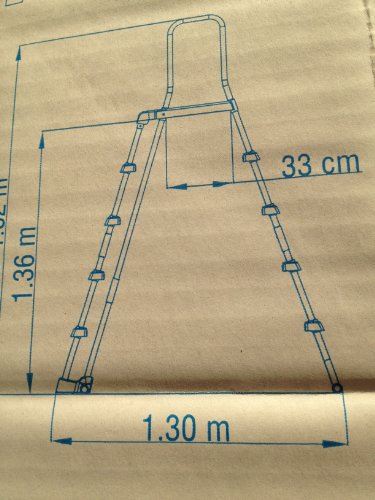 Sicherheits Pool Leiter mit Plattform für Pools von 122 cm bis 136 cm, Leiter zum Wegklappen - 3