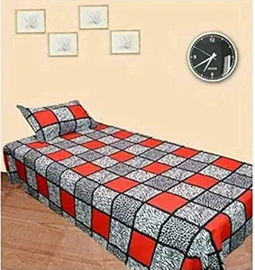 Gupta Enterprises Soft Polycotton Single Bedsheet with One Pillow Cover for Your Home, Bedroom & Kids Room (60x90 Inches, Multi)