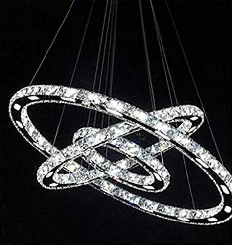 Lh$yu Crystal Ceiling Light,LED Suspended lamp 30 * 50 * 70cm 3 Chrome cryst