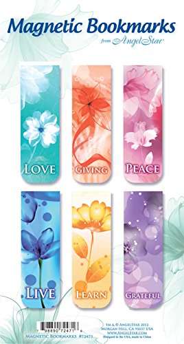 AngelStar Magnet Buchzeichen mit inspirierendem Text ENGLISH , 6er Pack
