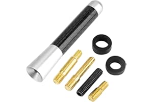 MIYINLA Auto Ersatz Antenne Antenne Radio Antenne Schraube 3 Zoll Carbon Fiber Universal Modifikation (Silber)