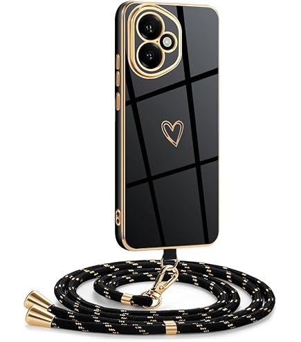 Coiwxmoi Coque Avec Cordon Pour Honor 400 Lite, Collier Réglable Téléphone Étui Portable Lanyard Case Transparent Ultra Souple Silicone TPU Housse Antichoc Protection Cover Pour Honor 400 Lite, Noir