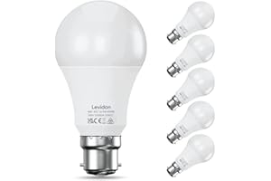 LEVIDON Bayonet Light Bulbs 100W Equivalent, Cool White 6500K,13.5W 1520lm Super Bright LED Bayonet Bulb, Daylight B22 LED Bulbs, BC GLS Energy Saving Lightbulbs Bayonette, Non-dimmable, Pack of 6