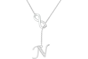 SAMINO Colliers pour Femmes,Collier Illimité Lettres A-Z Initiales Réglable 47+4.5cm pour Femmes Filles Sœurs Amies Fête des Mères Cadeau Maman Cadeaux D'anniversaire Noël Remise Diplôme