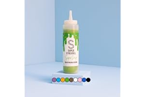 ‎SUPER STREUSEL Super Drip Grün Kuchenglasur Cake Melts Schokolade 300g | Drip Cake Glasur für Kuchen Kekse Plätzchen Eis Muffin Torten uvm. | Cake Drip Flasche | Icing Dekoration