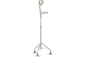 REMEDIA ONE - Bastone per Anziani Tripode con Manico Chiuso e Impugnatura Anatomica - Bastone Tre Piedi per Anziani con Puntali Antiscivolo - Tripode Alluminio (appoggio antibrachiale)