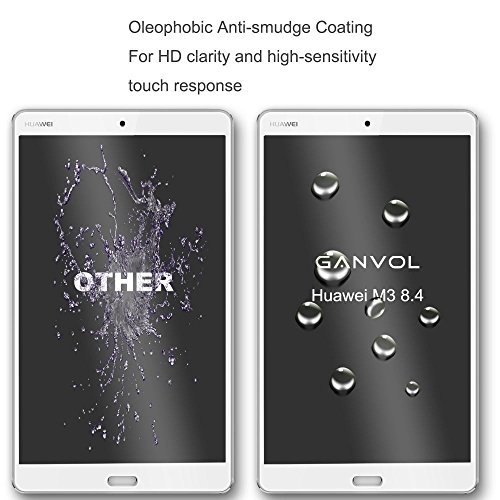 Ganvol Panzerglasfolie Huawei MediaPad M3 8.4 WiFi / M3 8.4 LTE Panzerfolie Hartglas 9H, Nicht kompatibel mit Huawei MediaPad M2 10 - 6