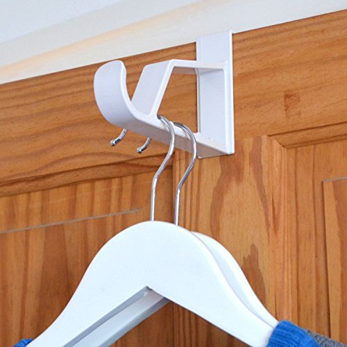 Hangerworld 2 extra starke weiße Türhaken für eine Türdicke von 3,5cm - 3