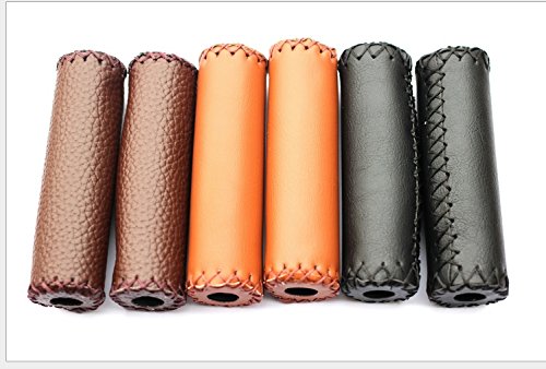Preisvergleich Produktbild Daozea Clarks Fahrradgriffe, Retro-Stil, Leder, Hellbraun, Schwarz