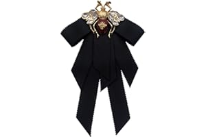 Lijun Vintage Ribbon Women Big Bowtie Bee Bowknot Bow Tie Cravatta Spilla di Cristallo Pin