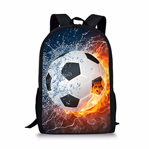 Coloranimal Cool Children School Backpack 3D Football Printing Bookbags for Boys