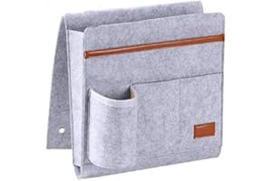 COPIEL Schowek na łóżko, pilot na łóżko wisząca kanapa Caddy z 5 kieszeniami, przy łóżku sofa organizer kieszeń na laptopa, iPada, czasopisma, książki, telefon