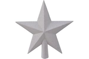 KAEMINGK Christmas Decorations KAE 72013 Estrella para el Árbol de Navidad, Plástico, Blanco, 19 cm