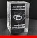 Produktbild VIP-LASER 3D XL Glaskristall Herzen mit dem Text "Zwei Herzen die wie eins schlagen ... verschmolzen für die Ewigkeit!" das perfekte Liebesgeschenk zum Jahrestag oder Valentinstag!
