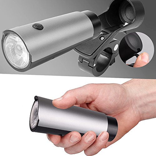 AcTopp LED wiederaufladbares Fahrradlicht USB Frontlicht STVZO Zugelassen Fahrradbeleuchtung Fahrradscheinwerfer mit integrierten 2600mAh Akku Taschenlampe - 3