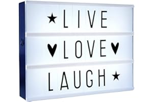 Monsterzeug MostroMania Lampada a LED Light Box, Lavagna Luminosa per Messaggi, 85 Caratteri Inclusi, Personalizzabile con Scritte e Messaggi, Idea Regalo Natale Creativa