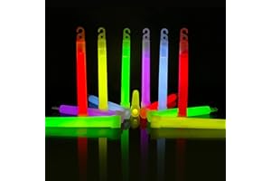Besto 6 Inches Long 32 Pcs Glow Sticks Large Party Packs - Ultra Bright Mega Pack Sticks in 8 Colours - Neon UV Accessories for Festivals, Halloween, Camping & Cycling