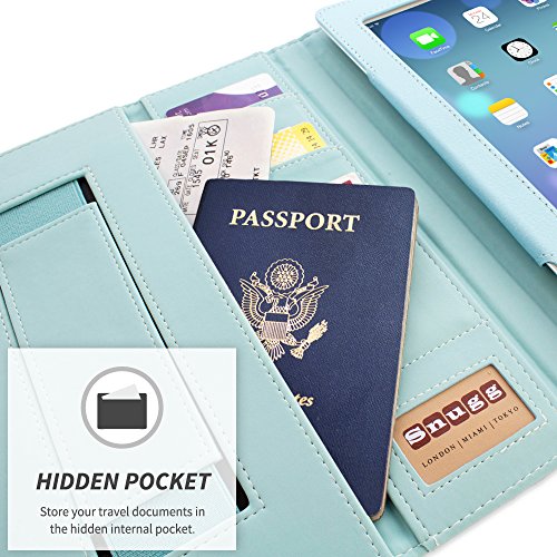 Snugg iPad Hülle – Smart Cover mit Aufsteller, elastischer Handschlaufe, Stylus-Halterung und Premium Nubuck Innenfutter Blau babyblau iPad 3 & 4 Executive - 4