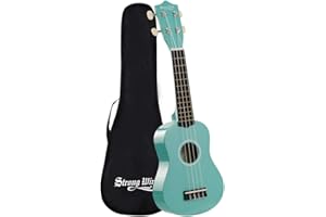HUAWIND Sopran-Ukulele, 21 Zoll, 4 Saiten, Hawaii-Ukulele, mit Tasche, für Kinder, Studenten, Freunde, Anfänger und Erwachsene (Hellblau)