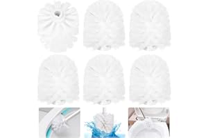 FIGFYOU 6 Stück WC Ersatzbürstenkopf Toilettenbürstenkopf Wc Bürstekopf Weiß klobürste Kunstoff Ersatzbürste Ersatz Toilettenbürste mit Gewinde Ersatztoilettenbürste für alle gängigen Klobürsten