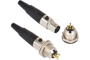 YILIANDUO 2 Pezzi Lavalier Microfono 4 pin Mini XLR Microfono TA4F Maschio Pannello Montaggio Presa Connettore Mic Audio Presa Connettore Mini-XLR Connettore per Pro Microfoni Aviation