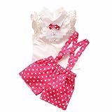 Internet Kids Girls Bow Shirt Top Floral Polka Dot Strap Shorts Set Clothing