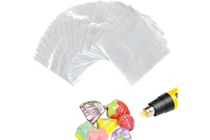 SKYPRO 100 bolsas de envoltura termocontraíble POF de 15 x 15 cm, envoltura de película termorretráctil transparente para embalaje casero de jabón, bomba de baño, vela