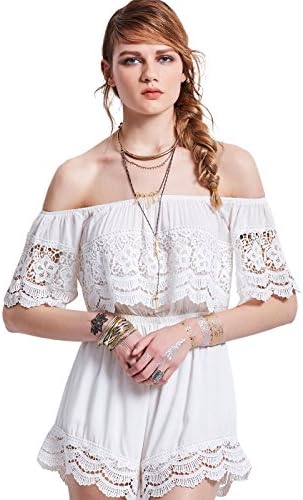 Bohoartist Slim Plain Lace Patchwork Women Jumpsuit (S)