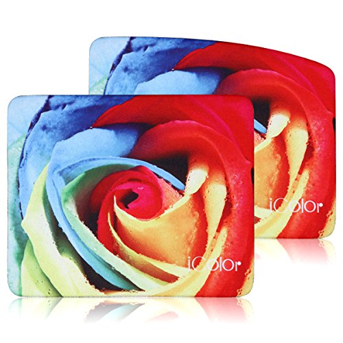 iColor 9 "x 7,5" Zoll Anti-Rutsch-Gummi-Basis Mauspad, Computer Spiel MausPads Optimale Performance für Spiele Kompatibel mit allen Maustypen, 2er-Set