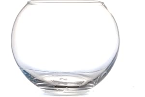 GOSOYO Vase Boule, Bocal en Verre, Terrarium Globe Fleur Vase, Bocal en Verre Décoratif, Vase Rond pour Fleurs et Décoration, Vase Sphérique (11.5cmX14,5cm)