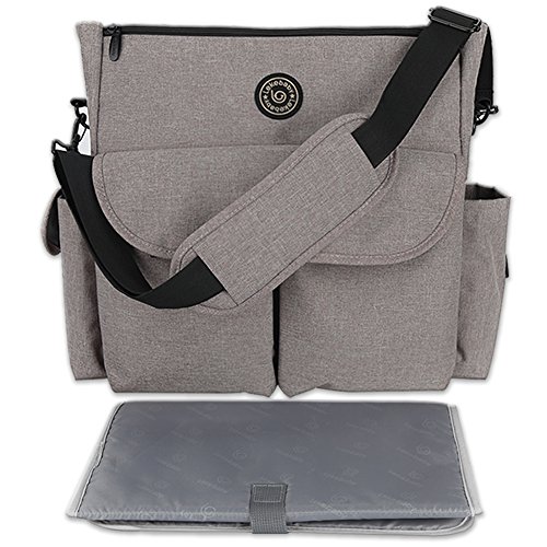 Lekebaby Nappy Changing Bag Tote Handel with Changing Mat for Mom and Dad Polyester (14" Length x 3.5"Wide x 13"Deep)