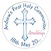 Eternal Design 48 x 30mm Personalised Glossy Communion White Stickers CMCS 2