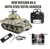 tanque rc heng long metal Dispara bolas de 6mm airsfot apretando dos botones de la emisora. Con su sistema Hop-Up es capaz de disparar a más de 25 m. con una precisión muy elevada. Sistema de recarga de bolas automático. Réplica exacta del tanque real americano Sherman M4A3. Capaz de subir pendientes de hasta 35º.