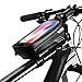 Produktbild BAONUOR Fahrrad Rahmentasche Fahrrad Handytasche Lenkertasche Wasserdicht mit TPU Touchscreen Fahrradtasche Fahrrad Oberrohrtasche für iPhone 8 Plus/X/XS Max/XR/Samsung S8 Plus/S9 Handy