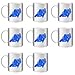 Produktbild STUFF4 Tee/Kaffee Becher 350ml/8 Pack Blue/Schablone Kunst/Motorrad/Ecke/Weißkeramik/ST10