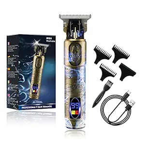Hair Clippers for Men, Professional Hair Trimmer Zero Gapped T-Blade Trimmer Cordless Rechargeable Hair Clipper Electric Beard Trimmer Shaver New Hair Cutting Kit with LCD Display Gifts for Men