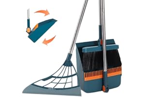 Kyduu Ensemble Pelle Et Balai, avec Grattoir, Ensemble Balai et Pelle à poussière à Long Manche, Ensemble Balai Et Pelle À Poussière, Balayette Pelle Ensemble, Balai et Pelle Long Manche