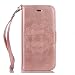 Produktbild Lonchee iPhone 6 6S (4,7 Zoll) Wallet Tasche Brieftasche Schutzhülle ,Mandala Blumenmuster geprägt Muster Design Hochwertige PU Leder Folio Tasche Case Hülle im Bookstyle mit Standfunktion Kredit Kartenfächer (Rosengold)