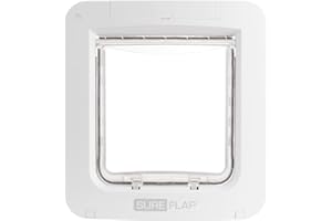 Puerta de Mascotas SureFlap Connect Sure Petcare, Lector de Microchip y Placas de identificación RFID; aplicación móvil y hub; Necesita 4 Pilas C (no Incluidas); Puertas, Ventanas y Paredes; Blanca.