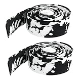 SODIAL(R) 2 Pcs White Black Bike Bicycle Handlebar Tape Wrap 2 Bar Plug