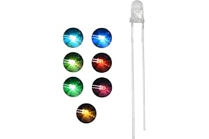 Innfeeltech 100pcs 3mm RGB LED Diodes light DC 3.0~3.4V, 20mA, Fast Flash LED, Coloured Flashing 3mm LED for DIY Projects