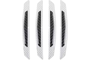 GUANG-T Auto Car Door Edge Protective Strips Multi Colors Guards Buffer Trim Molding Protection Strip Scratch Protector Reflective Safety Warning 4Pcs/Set(White)