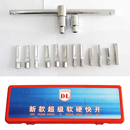 Loboo Idea 12 Piece Lock Pick Set For Lock Of Chain Door Locks,Soft and Hard Quick Opening Tool Kit, Door Opener Lock Repairing Tools Box for Locksmith Tools, Professional Locksmith Tool Kit