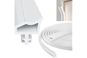 URHELP 20 m Door Frame Seal for Sound Insulation, Door Seal White Wooden Frame, Draught Excluder and Door Seals, for Moisture Proof, Sound Insulation and Collision Avoidance