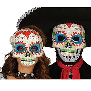Media careta de Esqueleto Catrina de papel maché