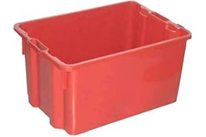 LoviStore Cassetta in Pvc Tutta Chiusa Impilabile Ideale per la Raccolta e Trasporto di Frutta e Prodotti in Agricoltura Modello Sovrapponibile ed Inseribile Capacità Lt 40, cm 56x35x31